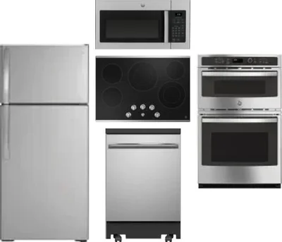 5 Piece Package Includes Refrigerator, Cooktop, Wall Oven, Microwave And Dishwasher