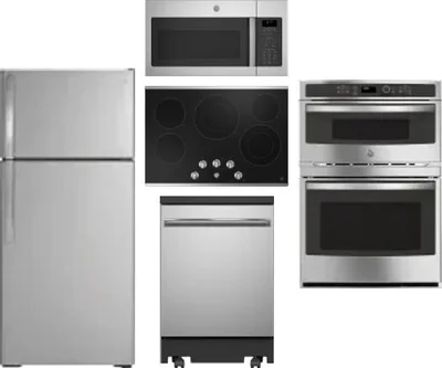 5 Piece Package Includes Refrigerator, Cooktop, Wall Oven, Microwave And Dishwasher