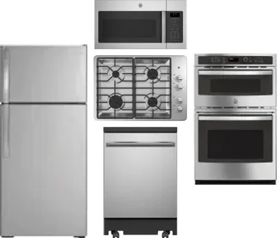 5 Piece Package Includes Refrigerator, Cooktop, Wall Oven, Microwave And Dishwasher