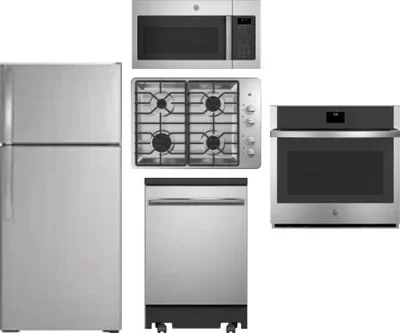 5 Piece Package Includes Refrigerator, Cooktop, Wall Oven, Microwave And Dishwasher