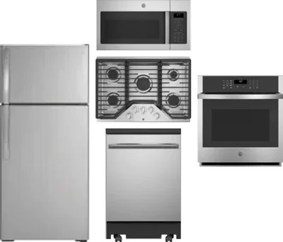 5 Piece Package Includes Refrigerator, Cooktop, Wall Oven, Microwave And Dishwasher