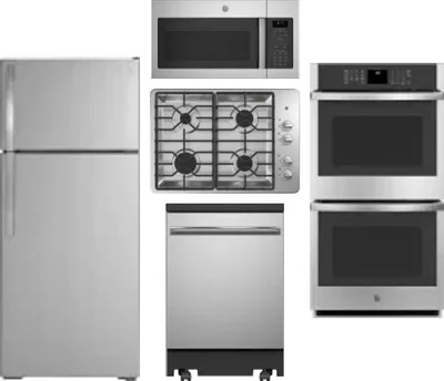 5 Piece Package Includes Refrigerator, Cooktop, Wall Oven, Microwave And Dishwasher