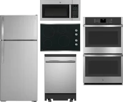 5 Piece Package Includes Refrigerator, Cooktop, Wall Oven, Microwave And Dishwasher