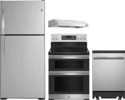 4 Piece Package Includes Refrigerator, Range, Hood And Dishwasher