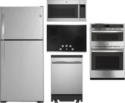 5 Piece Package Includes Refrigerator, Cooktop, Wall Oven, Microwave And Dishwasher