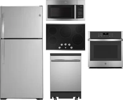 5 Piece Package Includes Refrigerator, Cooktop, Wall Oven, Microwave And Dishwasher