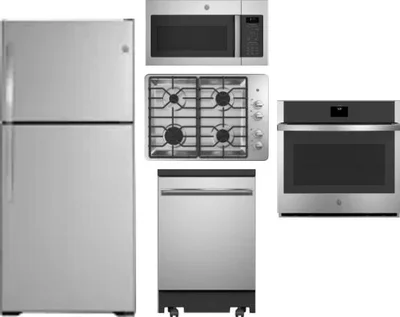 5 Piece Package Includes Refrigerator, Cooktop, Wall Oven, Microwave And Dishwasher