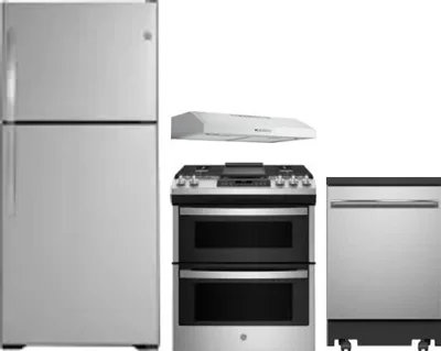 4 Piece Package Includes Refrigerator, Range, Hood And Dishwasher