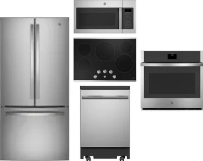 5 Piece Package Includes Refrigerator, Cooktop, Wall Oven, Microwave And Dishwasher