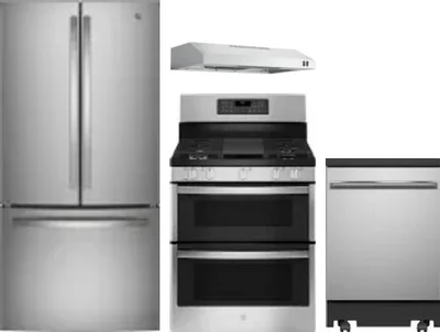 4 Piece Package Includes Refrigerator, Range, Hood And Dishwasher