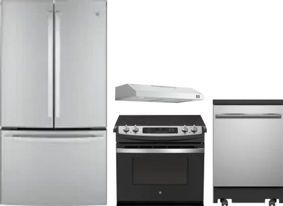 4 Piece Package Includes Refrigerator, Range, Hood And Dishwasher