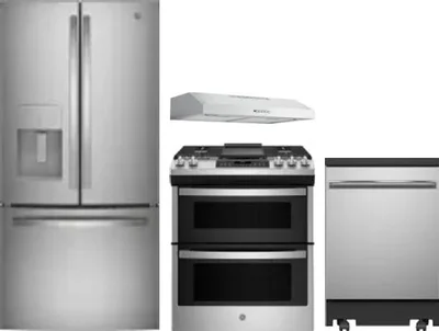 4 Piece Package Includes Refrigerator, Range, Hood And Dishwasher