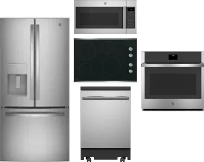 5 Piece Package Includes Refrigerator, Cooktop, Wall Oven, Microwave And Dishwasher