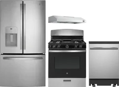 4 Piece Package Includes Refrigerator, Range, Hood And Dishwasher