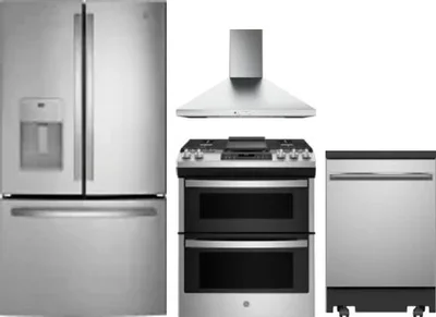 4 Piece Package Includes Refrigerator, Range, Hood And Dishwasher