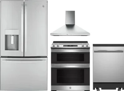 4 Piece Package Includes Refrigerator, Range, Hood And Dishwasher