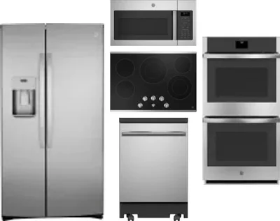 5 Piece Package Includes Refrigerator, Cooktop, Wall Oven, Microwave And Dishwasher