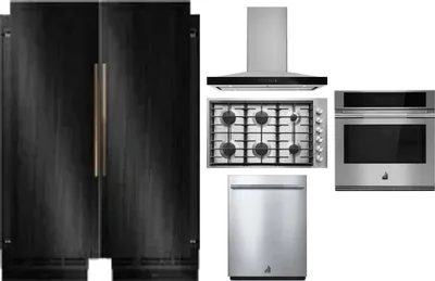 6 Piece Package Includes Refrigerator, Freezer, Cooktop, Wall Oven, Hood And Dishwasher