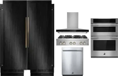 6 Piece Package Includes Refrigerator, Freezer, Cooktop, Wall Oven, Hood And Dishwasher