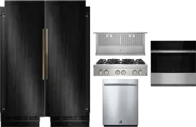 6 Piece Package Includes Refrigerator, Freezer, Cooktop, Wall Oven, Hood And Dishwasher