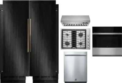 6 Piece Package Includes Refrigerator, Freezer, Cooktop, Wall Oven, Hood And Dishwasher