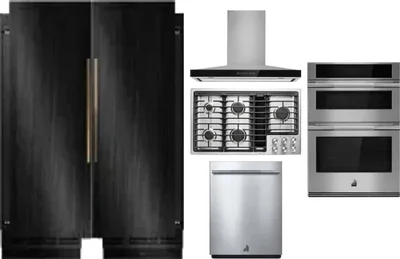 6 Piece Package Includes Refrigerator, Freezer, Cooktop, Wall Oven, Hood And Dishwasher