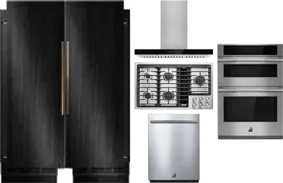6 Piece Package Includes Refrigerator, Freezer, Cooktop, Wall Oven, Hood And Dishwasher