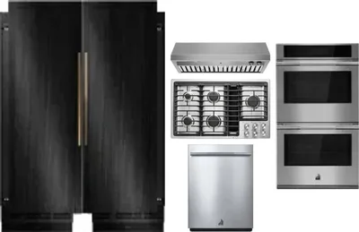 6 Piece Package Includes Refrigerator, Freezer, Cooktop, Wall Oven, Hood And Dishwasher