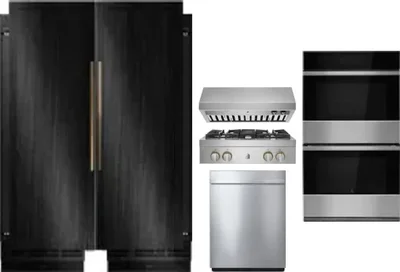 6 Piece Package Includes Refrigerator, Freezer, Cooktop, Wall Oven, Hood And Dishwasher