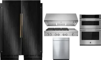 6 Piece Package Includes Refrigerator, Freezer, Cooktop, Wall Oven, Hood And Dishwasher