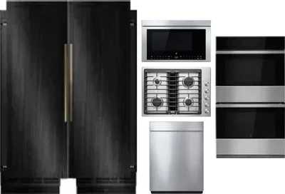 6 Piece Package Includes Refrigerator, Freezer, Cooktop, Wall Oven, Microwave And Dishwasher