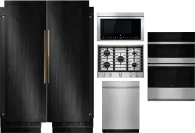 6 Piece Package Includes Refrigerator, Freezer, Cooktop, Wall Oven, Microwave And Dishwasher