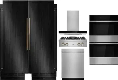 6 Piece Package Includes Refrigerator, Freezer, Cooktop, Wall Oven, Hood And Dishwasher