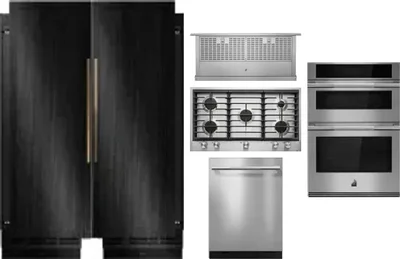 6 Piece Package Includes Refrigerator, Freezer, Cooktop, Wall Oven, Hood And Dishwasher