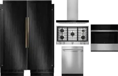 6 Piece Package Includes Refrigerator, Freezer, Cooktop, Wall Oven, Hood And Dishwasher