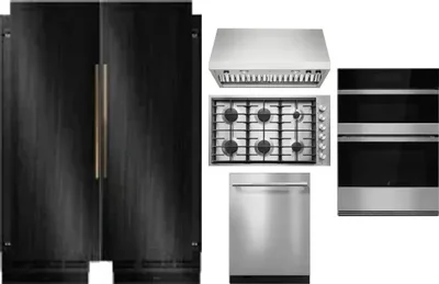 6 Piece Package Includes Refrigerator, Freezer, Cooktop, Wall Oven, Hood And Dishwasher