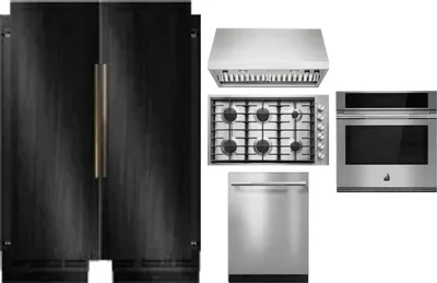 6 Piece Package Includes Refrigerator, Freezer, Cooktop, Wall Oven, Hood And Dishwasher