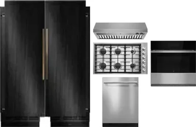 6 Piece Package Includes Refrigerator, Freezer, Cooktop, Wall Oven, Hood And Dishwasher