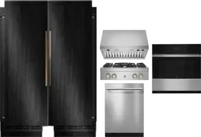 6 Piece Package Includes Refrigerator, Freezer, Cooktop, Wall Oven, Hood And Dishwasher