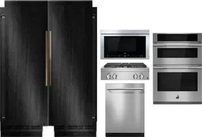 6 Piece Package Includes Refrigerator, Freezer, Cooktop, Wall Oven, Microwave And Dishwasher