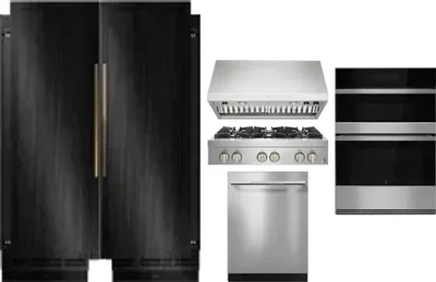 6 Piece Package Includes Refrigerator, Freezer, Cooktop, Wall Oven, Hood And Dishwasher