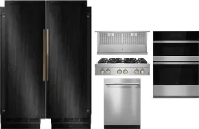 6 Piece Package Includes Refrigerator, Freezer, Cooktop, Wall Oven, Hood And Dishwasher