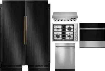 6 Piece Package Includes Refrigerator, Freezer, Cooktop, Wall Oven, Hood And Dishwasher