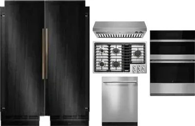 6 Piece Package Includes Refrigerator, Freezer, Cooktop, Wall Oven, Hood And Dishwasher
