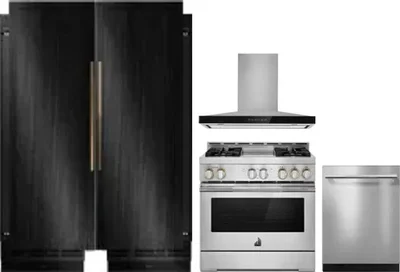 5 Piece Package Includes Refrigerator, Freezer, Range, Hood And Dishwasher