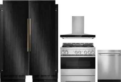 5 Piece Package Includes Refrigerator, Freezer, Range, Hood And Dishwasher