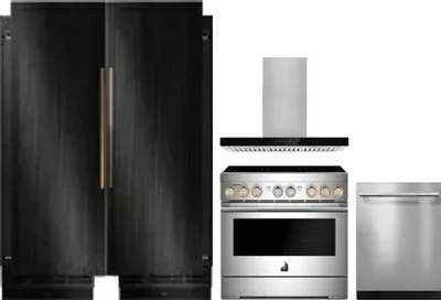 5 Piece Package Includes Refrigerator, Freezer, Range, Hood And Dishwasher