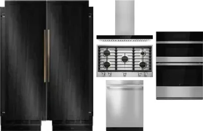 6 Piece Package Includes Refrigerator, Freezer, Cooktop, Wall Oven, Hood And Dishwasher