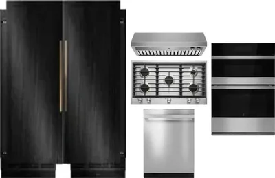 6 Piece Package Includes Refrigerator, Freezer, Cooktop, Wall Oven, Hood And Dishwasher