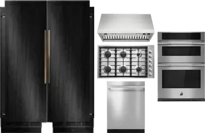 6 Piece Package Includes Refrigerator, Freezer, Cooktop, Wall Oven, Hood And Dishwasher
